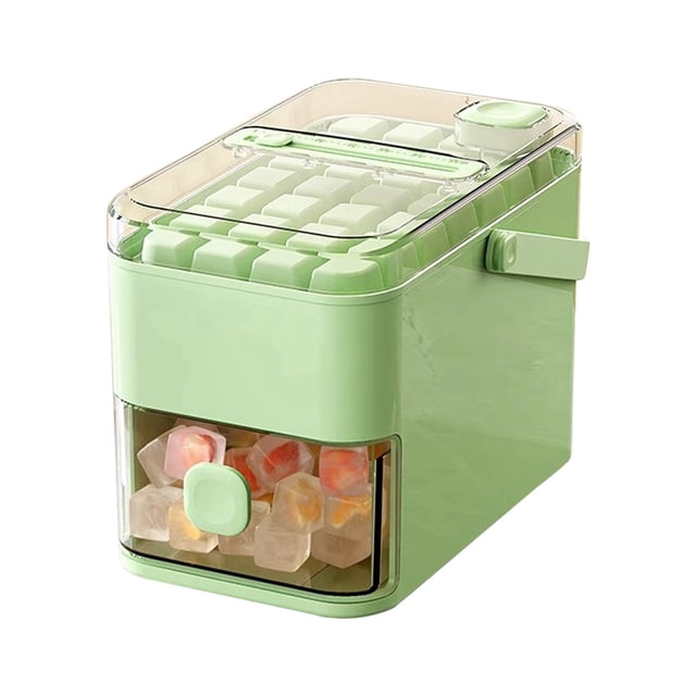Tong Machine à Glaçons 56 avec Couvercle Facile / Plateau à Glaçons avec Couvercle et Poignée / Plateau à Glaçons Portatif à Double Couche / Rangement de Grande Capacité pour la Maison et l'Extérieur