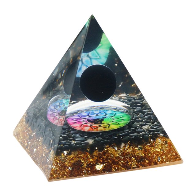 Pierre de Cristal Naturelle Orgonite Pyramide Guérison Chakra Rassemble Richesse Prospérité