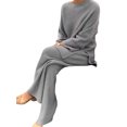 thumbnail image 1 of Innerwin Two Piece Outfits Wide Leg Ladies Lounge Set Holiday Long Sleeve Loose Sweater Sets Gray 2XL, 1 of 2