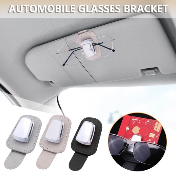 Vaidha Portable Car Glasses Frame, GM Sun Visor Clip, Auto Parts, Leather Glasses Frame, TicketS Clip, Multi-function(2pc)