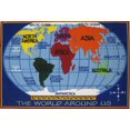 thumbnail image 1 of Tapis rectangle amusant pour enfant Mappemonde des enfants multicolore nylon, 1 of 2