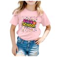 thumbnail image 1 of LUOGENLI T-Shirt pour Filles Enfants École Rentrée des Classes Imprimé Décontracté Manches Courtes Haut T-Shirt Maxi Chemises pour Filles 2025 Fente 3-4 Ans, 1 of 7