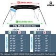 thumbnail image 2 of KNOX Toile de Remplacement Universelle à 3 Nœuds pour Toit de Bimini, Toile de Toit de Bimini Seulement avec Botte de Rangement à Glissière, Qualité Marine 600D, Imperméable, Pare-Soleil Anti-Décoloration pour Bateau, Sans Cadre, 91-96 Pouces L, Noir, 2 of 7