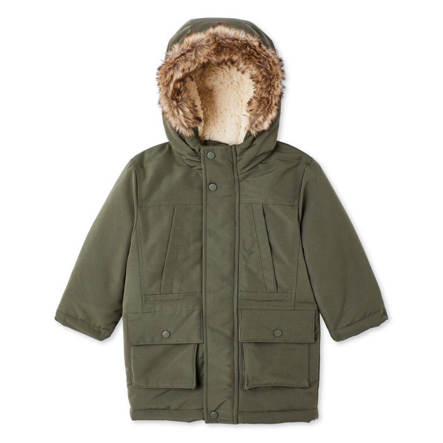 Parka longue à capuchon George pour petits garçons