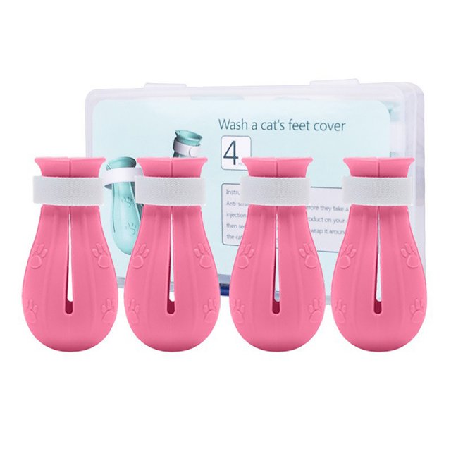 4 Pcs Anti-Rayures en Plastique Réglable Respirant Chaussure Portable Universelle Couleur Unie Anti-Rayures Protection des Ongles Rose