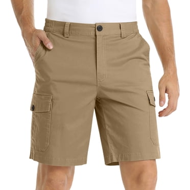 Pisexur Shorts Demi - Pantalons Hommes Décontractés Poche Solide Bouton Fermeture Éclair Taille Élastique Shorts Droits Pantalons de Sport