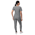 thumbnail image 2 of Adar Pro Heather Modern Athletic Scrub Set For Women - Modern V-Neck Scrub Top & Yoga Jogger Scrub Pants, 2 of 7