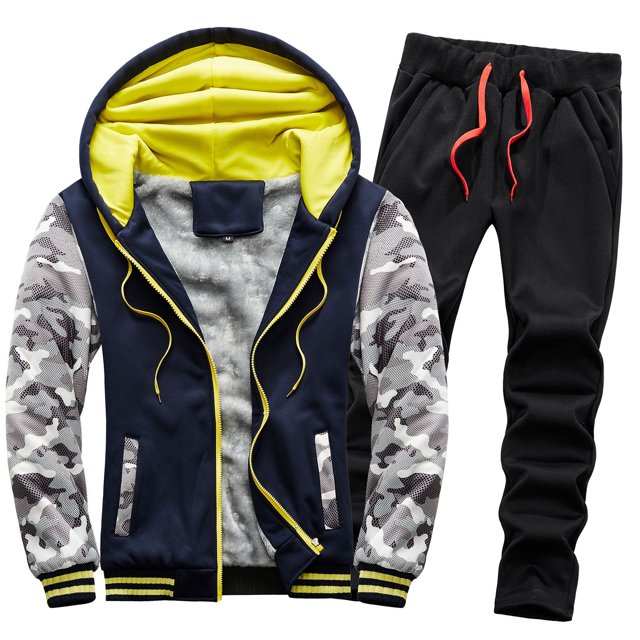 Mode Automne et Hiver Veste Décontractée Ample Couleur Unie + Pantalon Ensemble Deux Pièces