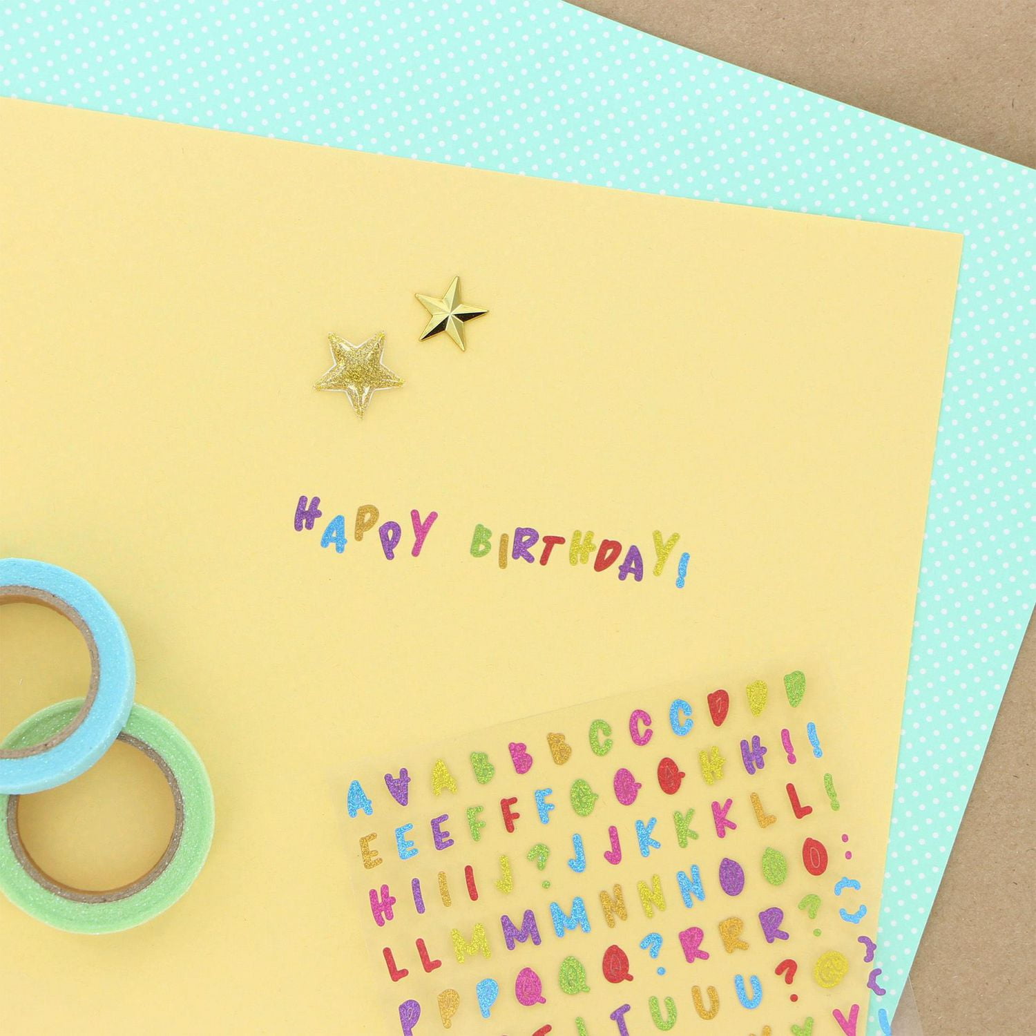 CRAFTY & CO. Alphabet Stickers Black, 518 pcs, 2 Sheets, Rainbow