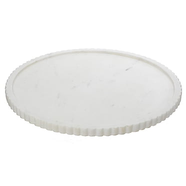 Plateau Rond En Marbre Blanc