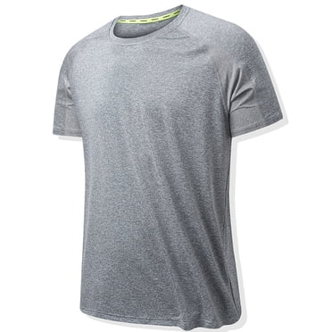 Pisexur Chandails d'Entraînement pour Hommes, T-Shirts de Course Athlétiques à Séchage Rapide Évacuant l'Humidité, T-Shirts de Performance de Gym pour Hommes à Col Rond en Nylon Actif