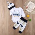 thumbnail image 4 of Newborn Baby Boys Brother Romper Pants Hat Infant Outfits Set Clothes, 4 of 4