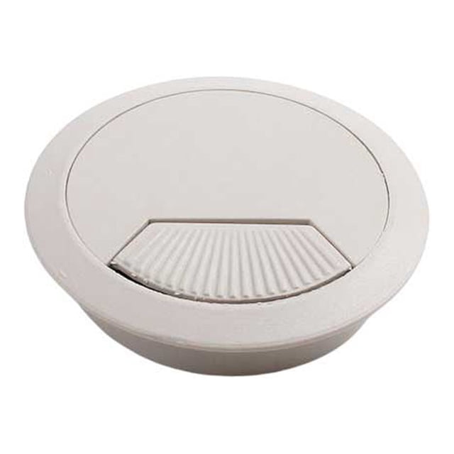 Decodeary Desk Hole Cover Waterproof Detachable Dustproof Office Table Cable Grommet 53mm Grey White 1Set