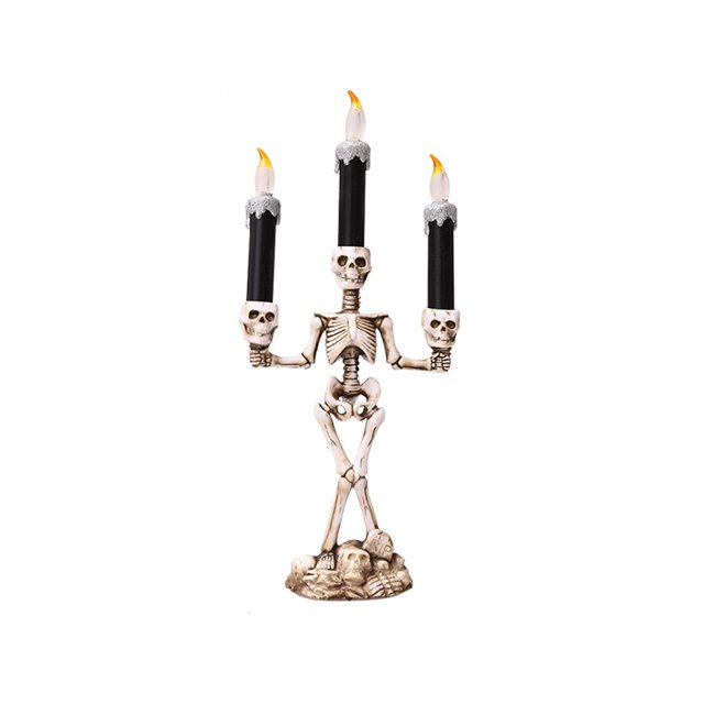 FAROOT Halloween LED Light, Skull Candle Lamp Resin Artware Desktop Decor
