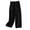 Black, variant on Cameland Women Summer Cotton And Linen Trousers Elastic Waist Casual Straight Cropped Pants with Pockets