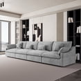 thumbnail image 2 of The Magic Home 4-Seater Cloud Modular Linen Sectional Sofa, Light Gray, 2 of 14