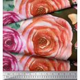 thumbnail image 3 of Soimoi Rayon Fabric Leaves & Rose Flower Print Sewing Fabric Yard 56 Inch Wide, 3 of 3