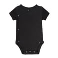 thumbnail image 1 of MIASHUI Baby Short Sleeve Side Snap Bodysuit Unisex Solid Color Soft Clothes,Black,NB, 1 of 2