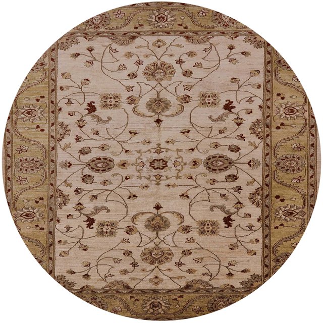 Ahgly Company Indoor Round Mid-Century Modern Light Copper Gold Oriental Area Rugs, 7' Round
