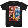 thumbnail image 1 of Mega Man Robot Panels Black Adult T-Shirt, 1 of 2