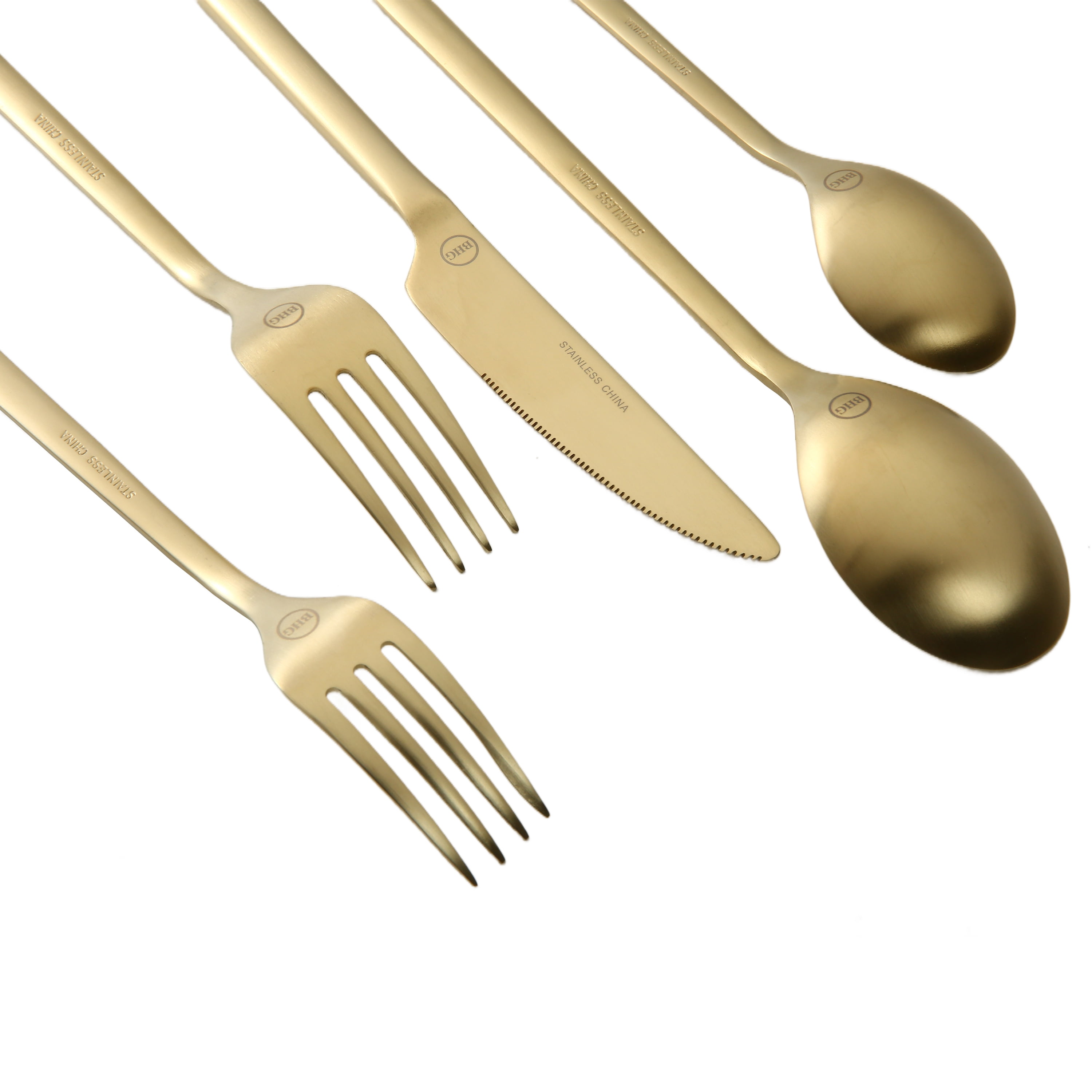 Better Homes & Gardens 20-Piece Holden Stainless Steel Flatware Set, Gold, Service for 4