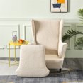 thumbnail image 4 of Transemion Refresh Look Of Wingback Chair Stylish And Practical Covers Made With Polyester Wing Chair Cover Beige, 4 of 6