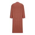 thumbnail image 4 of AherBiu Plus Size Mens Kaftan Thobe Button down Shirts with Pockets Long Sleeve Side Split Casual Muslim Robe, 4 of 4