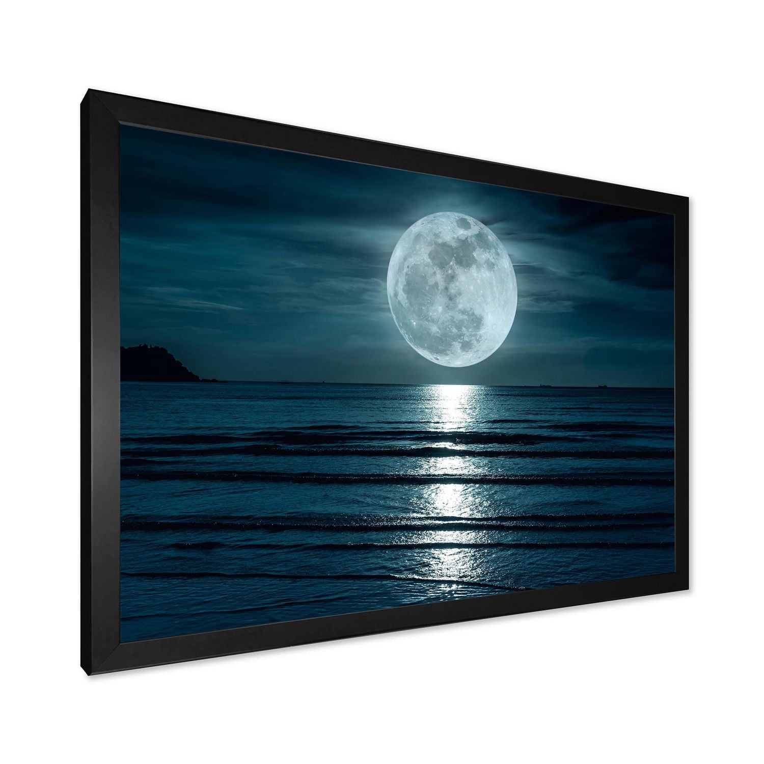 Designart Super lune sur la mer I Art mural encadré