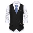 thumbnail image 1 of EGNMCR Tank Tops Men Men Solid Fashion Retro Have Pockets Single-breasted V-neck Tanks Tops Blouse, 1 of 9
