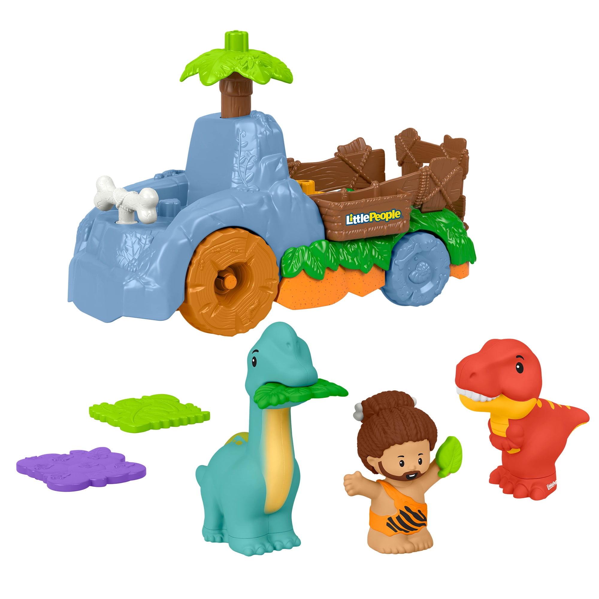 Camion Dino gigoteur Little People de Fisher-Price, coffret de dinosaures de 6 éléments pour les tout-petits
