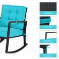 thumbnail image 4 of Patiojoy Outdoor Wicker Rocking Chair Glider Rattan Rocker Recliner with Turquoise Cushion, 4 of 7