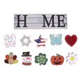 thumbnail image 2 of Wooden Home Decoration, 10 Interchangeable Icons Door Pendant Decoration Create Inviting   for Holiday Decoration, 2 of 8