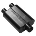 thumbnail image 2 of Flowmaster Exhaust Muffler 425403 40 Series Original; Black Aluminized Steel Case; Dual 2-1/2 Inch Inlet; Single 3 Inch Center Outlet; 13 Inch Body/19 Inch Overall Length, 2 of 4