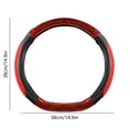thumbnail image 3 of Red D Shape Car Steering Wheel Cover Wood Grain Design Breathable Non Slip Steering Wheel Protector Universal Fit For Most Vehicles 14.96X14.96 Inch 1.08 Lb, 3 of 6