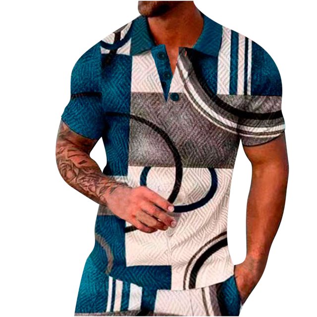 Cameland Ensemble Estival de Survêtement pour Homme, Chemise Mode Décontractée à Manches Courtes, Blouse et Chemise à Col Rabattu à Manches Courtes