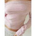 thumbnail image 4 of Faithtur Women's Spring Autumn Knit Tops Solid Color Long Sleeve Off Shoulder Slim Knitwear, 4 of 6