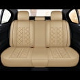 thumbnail image 4 of Maidao Car Seat Covers Leather for Subaru for Legacy 2003-Present 5 Seats Water Resistant Front Rear Cushion Protector with Pillow Beige, 4 of 9