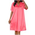 thumbnail image 1 of Timegard Robe de Nuit pour Femmes Col en V Manches Courtes Tenue d'Intérieur Décontractée Ample Confortable Robe de Maison Couleur Unie, 1 of 4