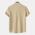 thumbnail image 4 of Chemise Décontractée pour Homme Unie à Col Rabattu à Manches Courtes avec Fermeture à Boutons Blouse Hawaïenne, 4 of 9