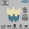 thumbnail image 4 of Novelty Lights 70 Light C6 LED Christmas Mini Light Set, Commercial Grade Outdoor String Lights, Pure White, Green Wire, 24 Feet, 4 of 7