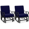thumbnail image 1 of Costway 2 PCS Patio Rocking Chair with Cushion Heavy-Duty Metal Frame Smooth Glider Outdoor Navy, 1 of 9