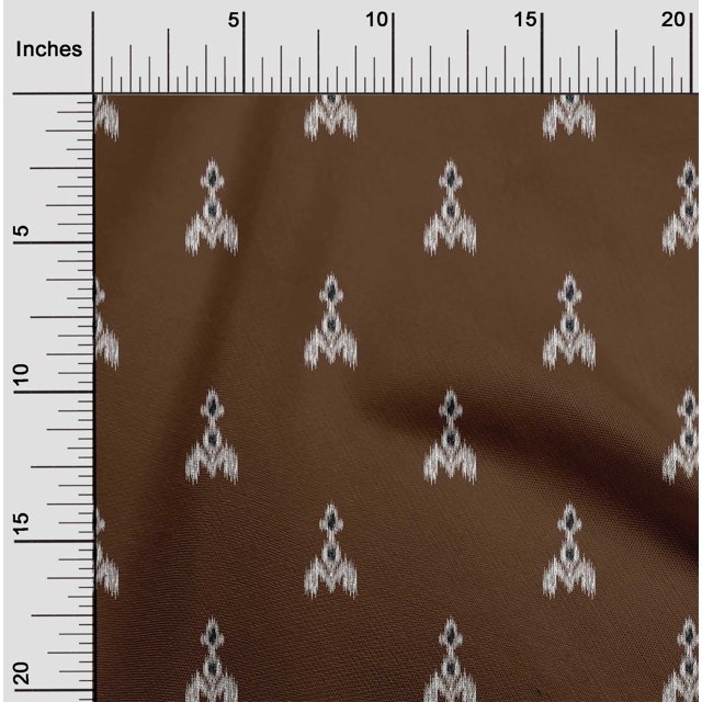 oneOone Georgette Viscose Fabric Ethnic Ikat Printed Craft Fabric BTY 42 Inch Wide
