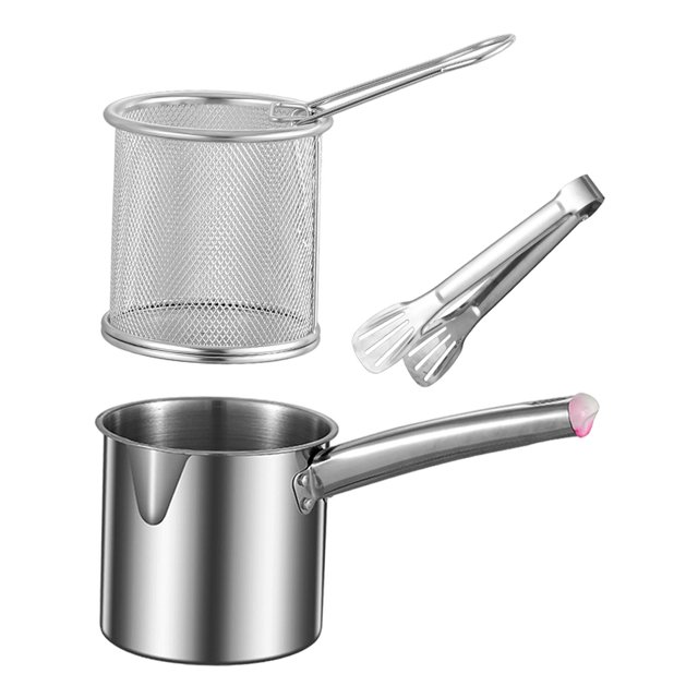 veasfak Casserole de Friteuse Profonde Polyvalente Plateau Vapeur Portable Fournitures de Cuisine Poêle de Friteuse C