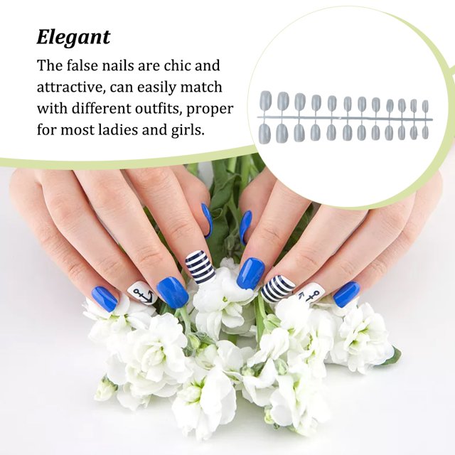 mmirethe Art Delicate Removable Artificial Tips Extension Fingernails Fashion Wraps Manicure Tools Decoration for Girls Type 22