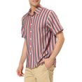 thumbnail image 4 of INSPIRE CHIC Men's Shirts Summer Striped Button Short Sleeve Beach Shirts M Khaki Blue, 4 of 6
