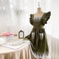 thumbnail image 2 of CSChome Tablier de Cuisine Style Japonais – Sangle Réglable Sans Manches Double Poches Dentelle Tablier de Cuisine, 2 of 7