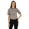 thumbnail image 1 of Inkmeso Round Neck Causal Tee Tops For Womens Printed Regular Fit High-Low Hem Top, 1 of 7