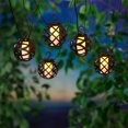 thumbnail image 1 of Mainstays 10-count Warm White LED Solar Powered Lantern String Lights - Black Wire, 1 of 6