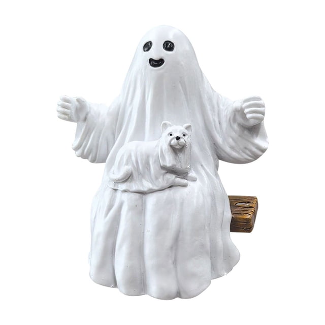 Birdeem New Ghost Walking Dog Statue Hallowen Ghost Yard Decorations