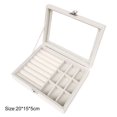 thumbnail image 1 of Velvet Jewelry Earring Display Trays Clear Window Lidded Box for Bracelets Watches Hair Clips, 1 of 2